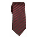 Stock Red/ Black Striped Polyester Tie